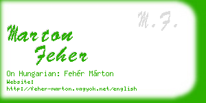 marton feher business card