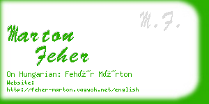 marton feher business card